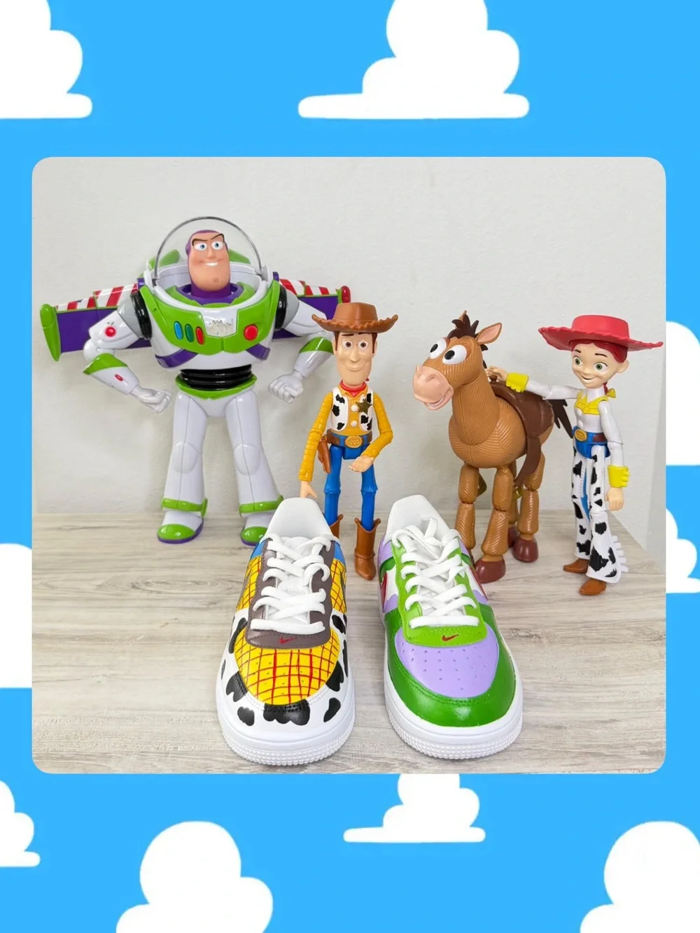 Toy Story Inspired Kids Sneakers in Green, Blue & Purple - Character Style
